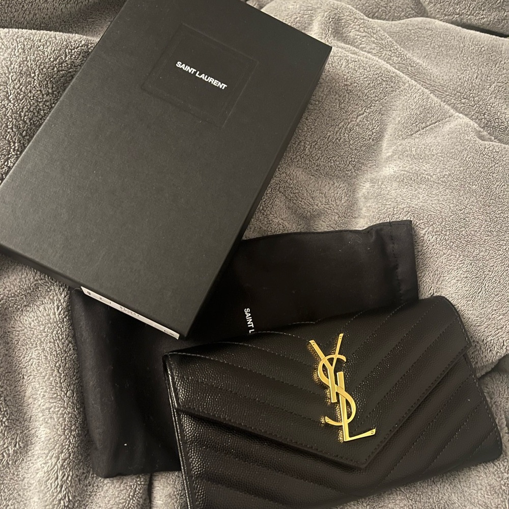 YSL Black and Gold Wallet/Clutch